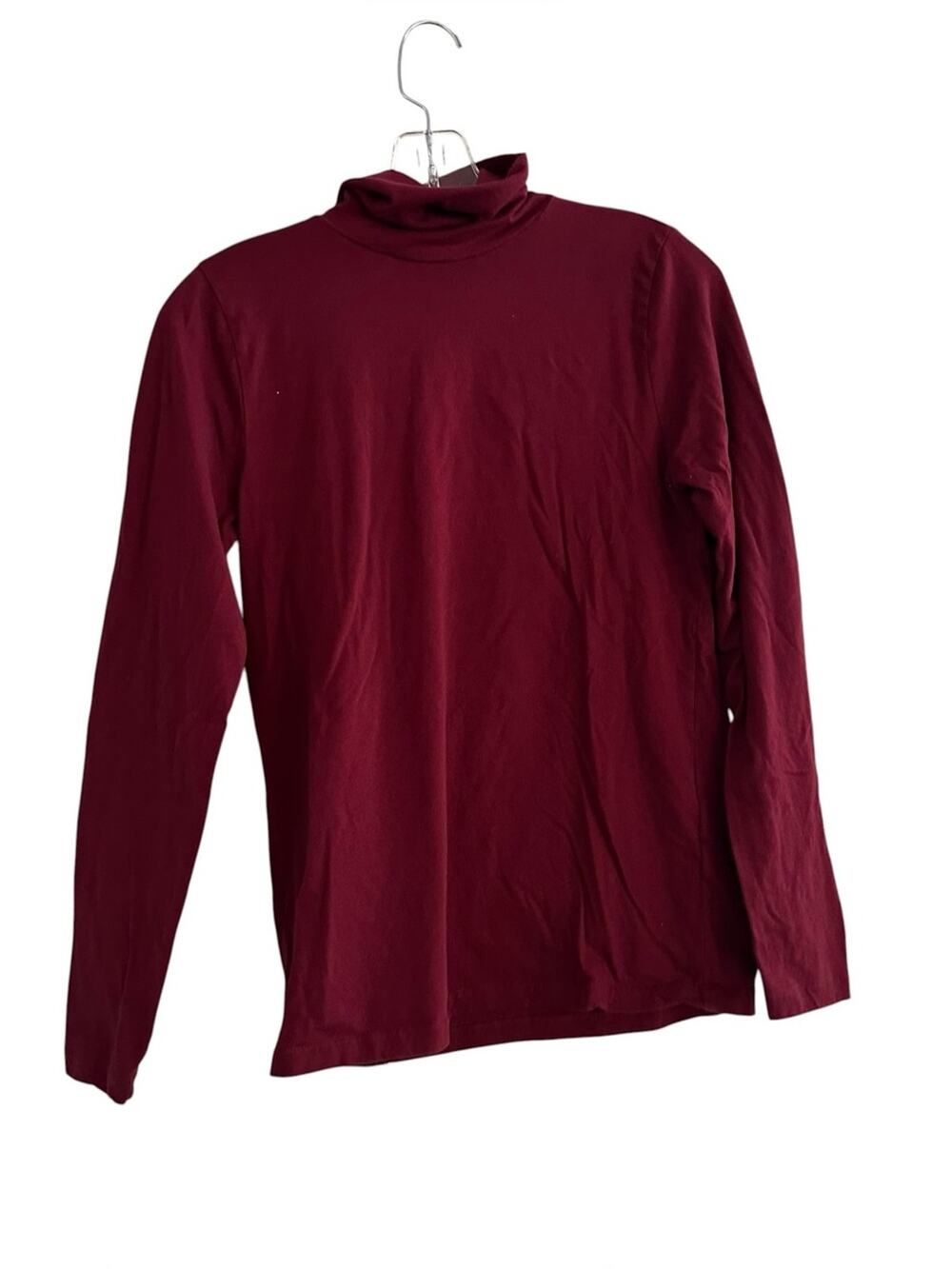 J Crew Tissue Turtleneck SMALL AP584 Shirt Burgundy Maroon 100% Cotton Preppy